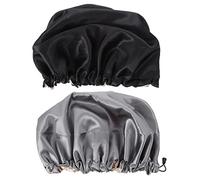 Ipetboom 2piezas Gorro De Satén Para Dormir y Baño Gorro De Pelo Rizado Anticaída