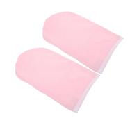 Ipetboom 2piezas Guantes Spa De Parafina Para Manos Con Cierre Para Cuidado Diario Revestimientos Térmicos y Hidratantes Uso Personal Salón Unisex Color Rosa Con Borde Blanco