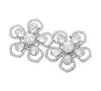 Ipetboom 2piezas Hebilla De Zapato De Cinco Pétalos Accesorios Para Zapatos Gemas De Imitación Adornos Para De Boda Joyas Para Tacones Clips Para De Tacón