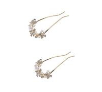 Ipetboom 2piezas Horquilla De Perlas Diamantes Para Dama Accesorio Elegante Para Recogidos Adorno De Pelo Para Fiestas y Bodas Diseño Comodidad Horquilla No Deslizante Para Estilos De