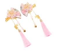 Ipetboom 2piezas Horquillas Decorativas Diseño De Abanico y Borlas De Accesorio Japonés Para Mujeres y Niñas Para Ocasiones Especiales y
