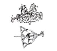 Ipetboom 2piezas Horquillas y Pasadores De Metal Accesorios De Cabello Vikingo Para Mujeres