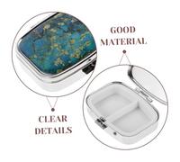 Ipetboom 2piezas Pastillero Compacto De Metal De Organizador De Bolsillo para Medicamentos Diarios y Viajes Pastillero