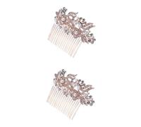 Ipetboom 2piezas Peina De Novia De Diseño Ergonómico y Acabado Rosa Accesorios De Peinado Para Bodas y Eventos Especiales