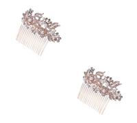 Ipetboom 2piezas Peine De Novia Rosa Brillantes Accesorio Elegante Para Peinados De Boda Diseño Ergonómico Para Novias y Fiestas