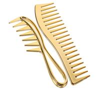 Ipetboom 2piezas Peines De Dientes Anchos Galvanizados Para Cabello Mojado Herramientas Para Peinar El Cabello Rizado Peine Para Hombre De Viaje De Barbero Profesionales