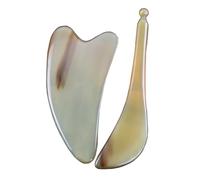 Ipetboom 2piezas Yak Horn Scraping Massage Multifunctional Face and Eye Gua Sha Tools for Home Use Dial Bar Scraping Plate