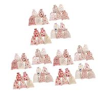 Ipetboom 3 Juegos Bolsa De Dulces Bolsas De Conos Dulces Bolsas De Papel De Aluminio Con Cordón Bolsas De Despedida De Soltera Bolsa De Calcetín De Navidad Tela 25 Piezas * 3