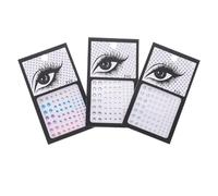 Ipetboom 3 juegos de pegatinas de maquillaje de ojos piedras verdes para la cara brillan joyas de uñas y encantos cara diamantes de imitación perlas despegables joyas de ojos de fiesta joyas faciales