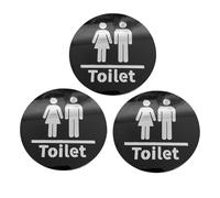 Ipetboom 3 letreros autoadhesivos para baño, para damas y caballeros, para puertas de baños, para hombres y mujeres, adhesivos de pared, para baños, hoteles y estacionamientos, 10 cm.