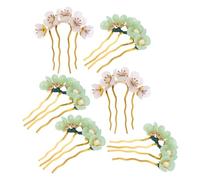 Ipetboom 3 Pares de Horquillas para Cabello Diseño Floral Vintage, Accesorios para Cabello Hanfu, Horquillas Chinas Tradicionales para Bodas y Eventos, Colores Claro y Verde, Estilo