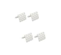 Ipetboom 3 Pares Gemelos cuadrados brazalete vestido boda smoking camisas de puño francés Hombres gemelos para camisas de negocios gemelos para hombre Accesorios de camisa aleación Plata