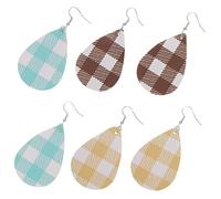 Ipetboom 3 Pares Pendientes Buffalo para Mujeres Set Pendientes de Cuero PU Colores y Elegantes para Niñas