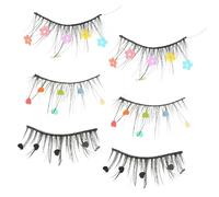 Ipetboom 3 Pares Pestañas Postizas De Lentejuelas Bigudí Máscara Dúo Falso Artificial Latigazos Pestañas Postizas Mujer Pestañas Brillantes Extensiones De Pestañas Brillo De Imitación