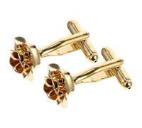 Ipetboom 3 Pares rosa gemelos para los hombres studds de Tuxedo padrinos de boda tachuelas para hombres floral gemelos para camisas de boda accesorios de manguito de hombre cobre Dorado