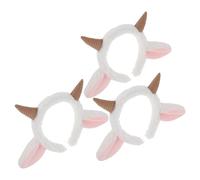 Ipetboom 3 Piezas Diadema de Cuernos de Oveja de Peluche Marrón para Disfraz de Animales de Granja Accesorios para Carnaval Halloween y Fiesta Infantil