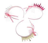 Ipetboom 3 Piezas Diadema De Tiara Para Niñas Accesorios Pelo Perlas De Imitación Adornos Para Fiestas De Princesas