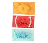 Ipetboom 3 Piezas Diademas Delicadas Pelo Diadema Para Tocado Banda Cabello Dulce Para Bebés Dona Lazo y Flor De Gasa
