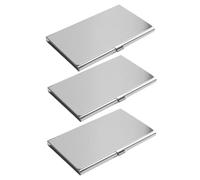 Ipetboom 3 piezas Estuche Metálico para Tarjetas de Visita Ultradelgado de Acero Inoxidable Resistente Arañazos Compacto y Ligero para Hombres y Mujeres