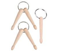 Ipetboom 3 Piezas Llavero Baquetas de Madera para Baterista, Aleación de Zinc, sin Rebabas, Diseño Creativo para Decoración de Mochila y Bolso Beige