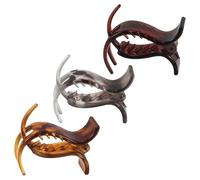 Ipetboom 3 Pinzas para Coleta Alta Dientes Dobles Accesorios Decorativos Cabello en Acabado Brillante Café Leopardo Gris Leopardo y Ámbar Ideales para Peinados Semirecogidos y Usos