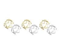 Ipetboom 3 Series Anillo De Mujeres De Anillos Minimalistas Huecos De Temperamento Color Y Platino 2 Piezas X 3