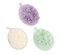 Ipetboom 3piezas Bola De Baño Espumosa Esponja De Baño De Color Sólido Para Hacer Burbujas Exfoliante De Lufa Accesorio De Ducha Para Uso Diario La Ducha