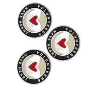 Ipetboom 3piezas Broche Redondo de Aleación Insignia de Voluntariado con Diseño de Corazón Prendedor de Solapa para Ropa Adorno de Color Aleatorio para Eventos Comunitarios