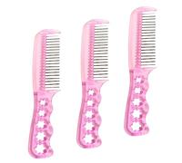 Ipetboom 3piezas Cepillo Para Pelucas De Muñecas Antiestático Para Peinar y Desenredar Cabello De Muñeca y Extensiones Rosa Decorado Con