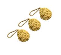 Ipetboom 3piezas Esponjas De Baño Naturales Con Forma De Panal Antialérgicas y Duraderas De Unidades Color Amarillo Jengibre Para Exfoliar y Limpiar Suavemente La Piel De Bebés y Adultos