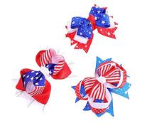 Ipetboom 3piezas Horquillas Pelo Lazo para Accesorios de Independence Day de Color Tocados Lazo para Fiestas