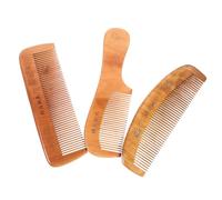 Ipetboom 3piezas Peine De Madera De Durazno Diseño Compacto y Ligero Antiestático Para Uso Diario y Viajes Masajea Suavemente El Cabelludo Protege El Cabello De Enredos