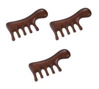 Ipetboom 3piezas Peine De Masaje De Madera De Sándalo Peine Desenredante Antiestático De Dientes Anchos Para Cabello Rizado y Masajes El Cabelludo