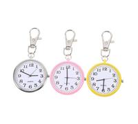 Ipetboom 3piezas Reloj De Bolsillo Llavero Colgante para Bolso Colgante para Llave Conjunto De Accesorio De Moda Color Aleatorio para Estudiantes y Decoración De Escritorio