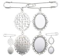Ipetboom 4 Bandejas de Aleación de Zinc para Broches de Fotos Diy, Accesorios para Crear Broches Personalizados en Bodas y Vida Diaria
