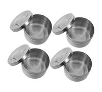 Ipetboom 4 Herramientas Portátiles Redondas - Dispensador De Hisopos Con Bola De Acero Inoxidable Ideal Para Limpiar Frascos Con Bola Ideal Organizador Contenedor Con Tapa Para