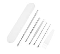 Ipetboom 4 juegos Kit de Limpieza de Oídos Acero Inoxidable de Herramientas para Eliminación de Cera Portátiles y Duraderas para Adultos Estuche Compacto