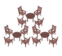 Ipetboom 4 Juegos Mini Mesa y Sillas Pequeño Modelo De Muebles Mesa y Sillas De Jardines De Hadas Terrario Mini Congelador Muebles En Miniatura Microescena Escritorio Adornos El Plastico