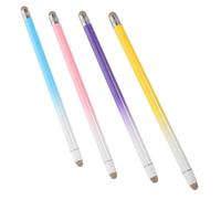Ipetboom 4 Lápices Capacitivos Multifuncionales para Pantallas Táctiles Tabletas y Smartphones Doble Punta Punta Resistente Cuerpo de Tela de Fibra Plateada Que Cambia de Color