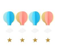 Ipetboom 4 Piezas Adornos Colgantes de Globos de Aire Caliente y para Decoración de Fiestas Cumpleaños y Shower Pastel Azul y Rosa