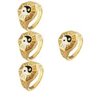 Ipetboom 4 Piezas Anillo de Inoxidable para Anillo Bagua de Punk Joyería Taoísta de Accesorio para Ocasiones Especiales