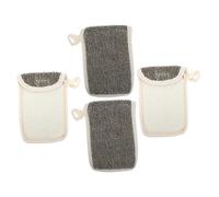 Ipetboom 4 Piezas Bolsa de Jabón para Guardar Jabón Casero de Lino Negro Exfoliante para Baño y Ducha Sólido Artículo Hogar