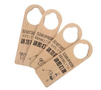 Ipetboom 4 Piezas Colgador de Puerta de Madera Reversible Indicador de Estado para Habitación Señal de No Molestar Por Favor Limpie la Habitación Cartel de Madera Resistente para Hoteles y