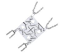 Ipetboom 4 piezas Collar de Gargantilla Inoxidable para Mujeres Joyería Creativa de Amistad para Mejores Amigas y Siblings