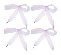 Ipetboom 4 Piezas Cordones de Organza Anchos Cintas Planas Degradado para Zapatillas de Mujer Cordones Suaves de Hilo Accesorio Cómodo y Creativo para Calzado Casual