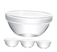 Ipetboom 4 Piezas Cuencos de Vidrio Transparentes para Cocina Resistentes Altas Temperaturas Diseño Apilable y Compacto para Servir Arroz Postres y Sopas