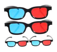 Ipetboom 4 piezas Gafas de Plástico Rojo y Azul para Cine y Proyector de Unidades para Mujeres y Hombres Ligeras y Resistentes para Ver Películas Tv y Ordenador