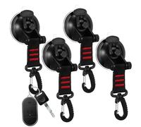 Ipetboom 4 Piezas Gancho de Ventosa Rotatorio Rojo con Fuerte Succión Gancho Resistente para Accesorios de Furgoneta Camper Toldo Lateral de Coche y Uso Doméstico