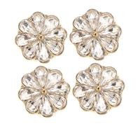 Ipetboom 4 Piezas Gemelos De Flores Enlaces Joyería Del Puño De La Camisa Clips De Botones Para Camisas Gemelos Con Botones De Costura Joyería Con Clip En El Botón Aleación Golden