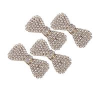 Ipetboom 4 Piezas horquilla de lazo novia pinza para el pelo con pedrería diademas para mujeres oro hair clips orquillas pasador de pelo de pedrería pinza de pelo de la boda aleación Golden